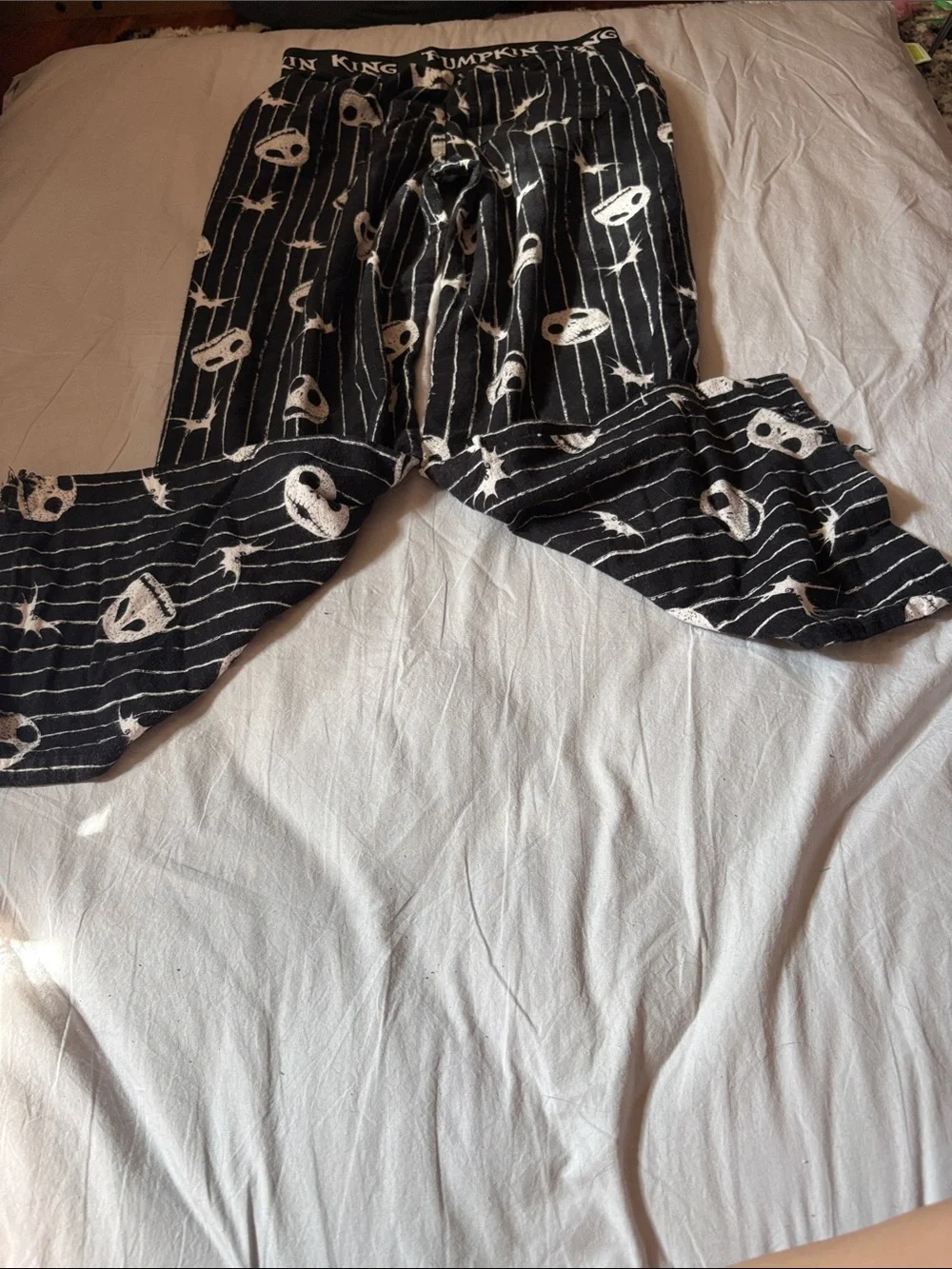 Disney White and Black Pumpkin King Elastic Waistband Shorts